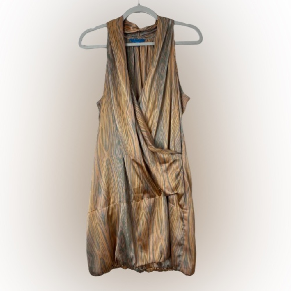 Derek Lam midi wrap dress with bubble hem, L